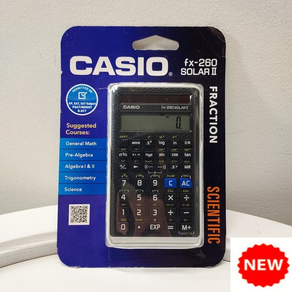 CASIO FX-260 SOLAR II SCIENTIFIC FRACTION ADVANCED SOLAR POWERED CALCULATOR NEW - Picture 1 of 4
